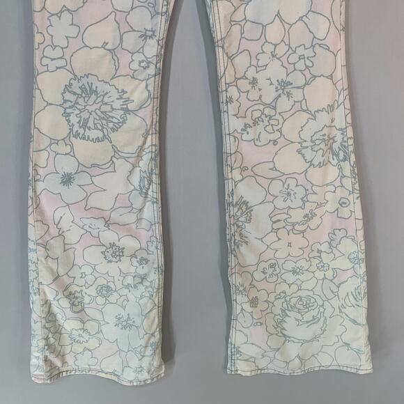 Mother Floral Flare Jeans Women 26 Pastel High Rise Vintage Print 33.5 - Picture 4 of 9